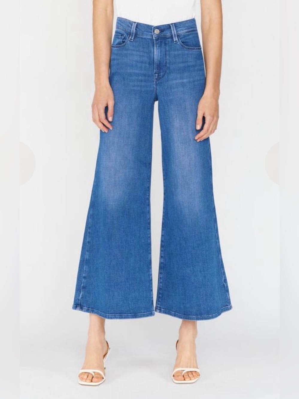 Frame Le Palazzo Crop Jeans Medium Blue ODE 30